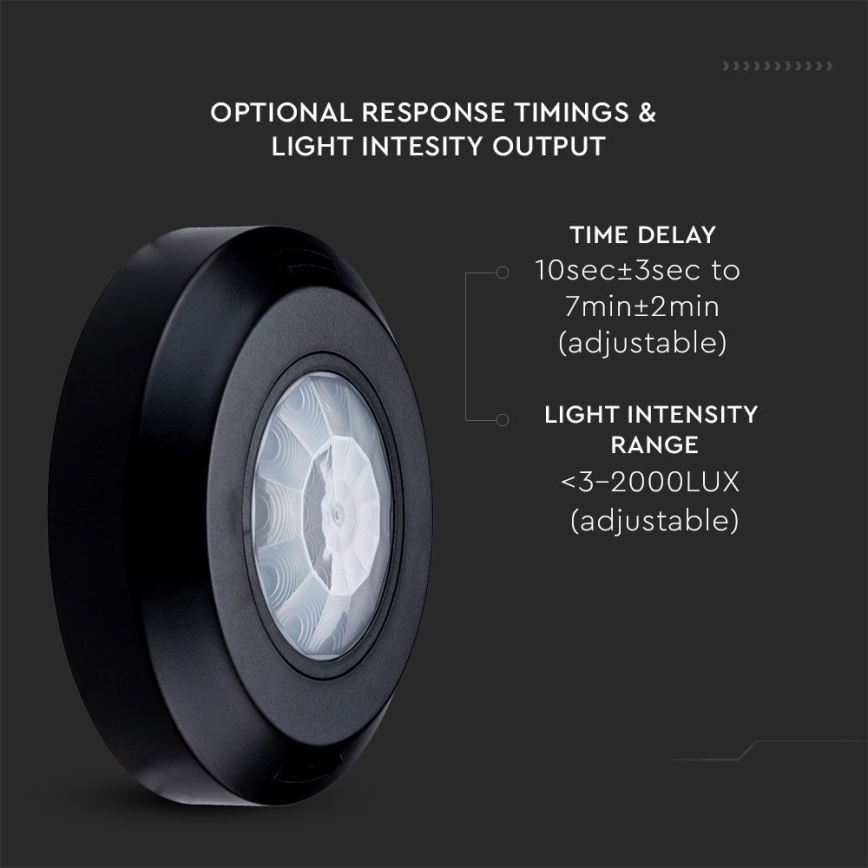 Infrared motion sensor 360° 200W/230V black