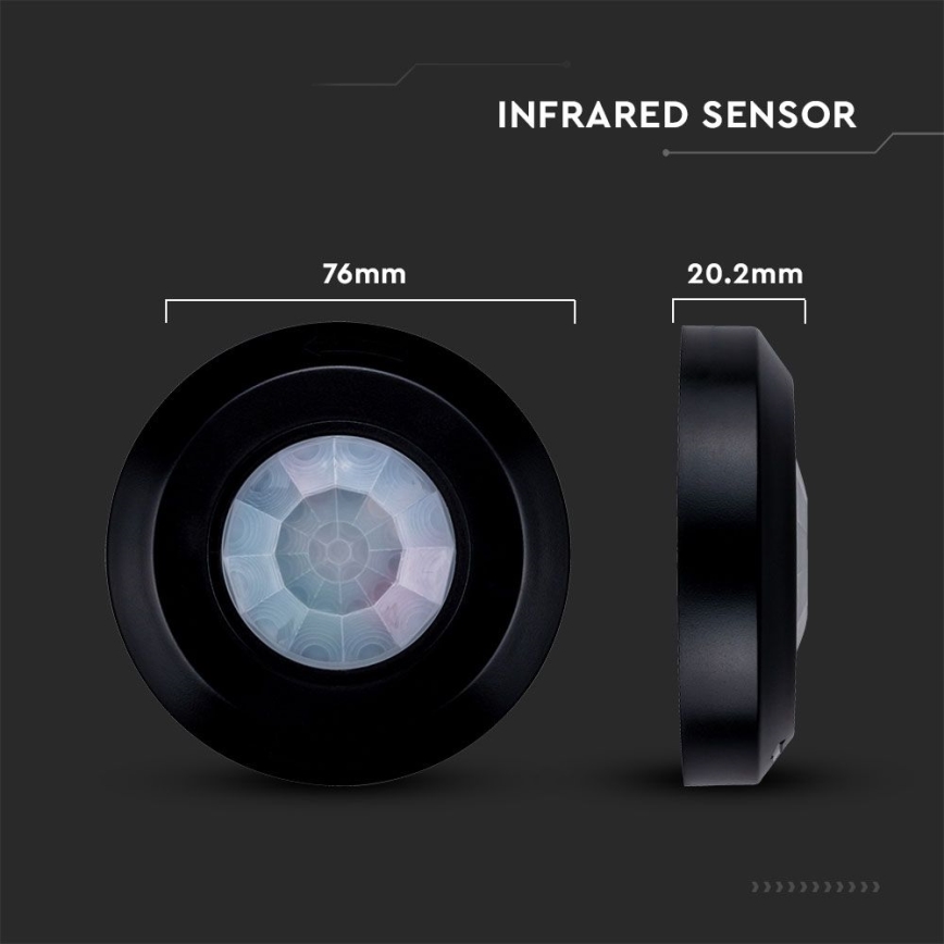 Infrared motion sensor 360° 200W/230V black
