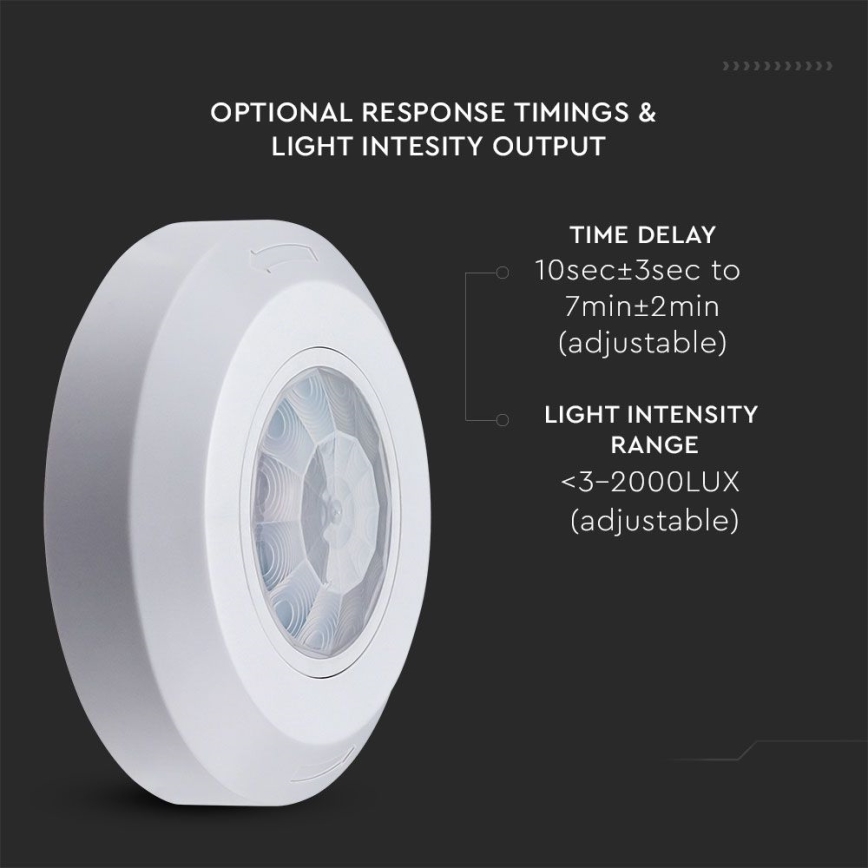 Infrared motion sensor 360° 200W/230V white
