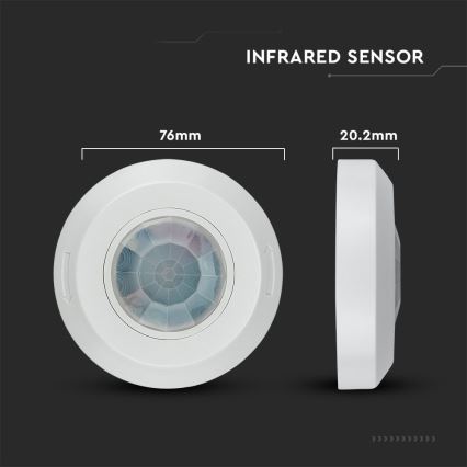 Infrared motion sensor 360° 200W/230V white