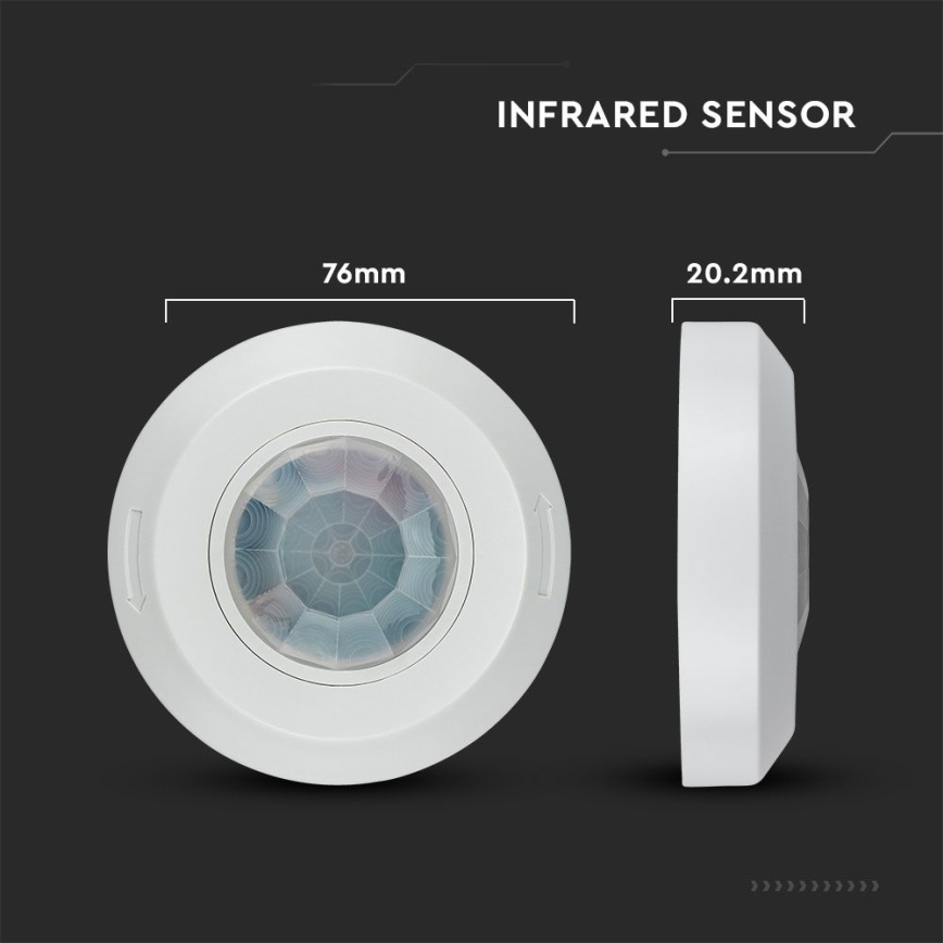 Infrared motion sensor 360° 200W/230V white