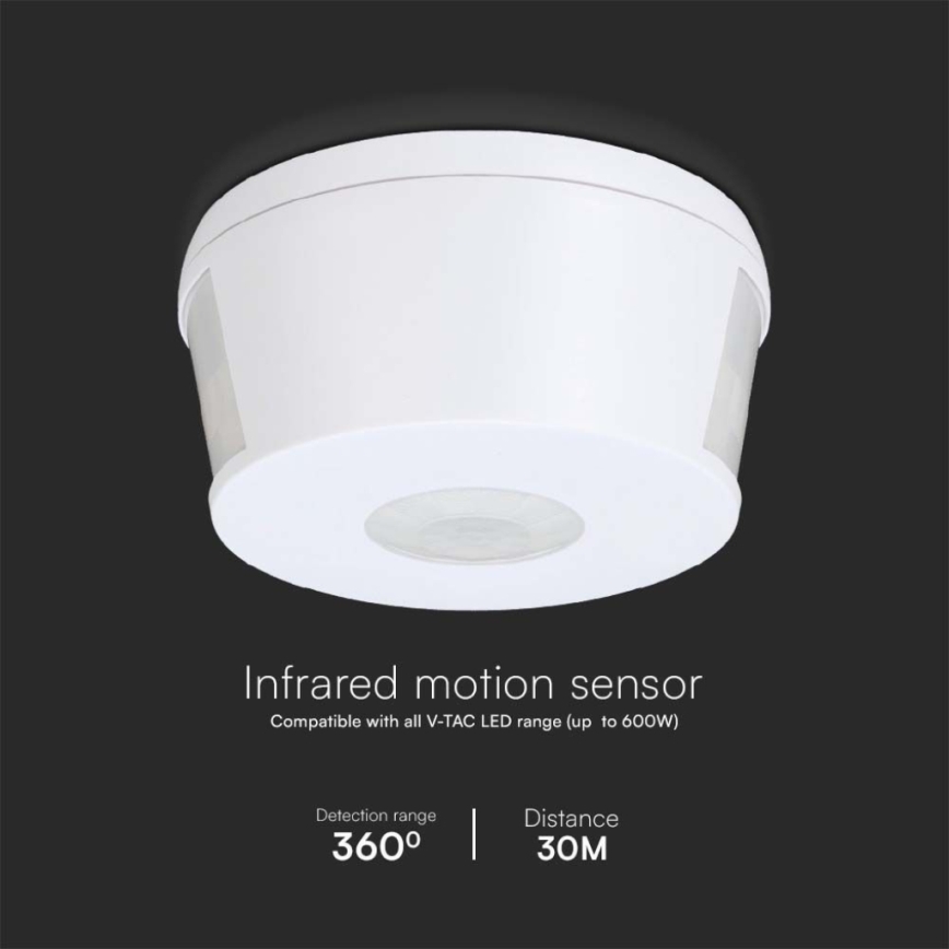 Infrared motion sensor 360° 230V white