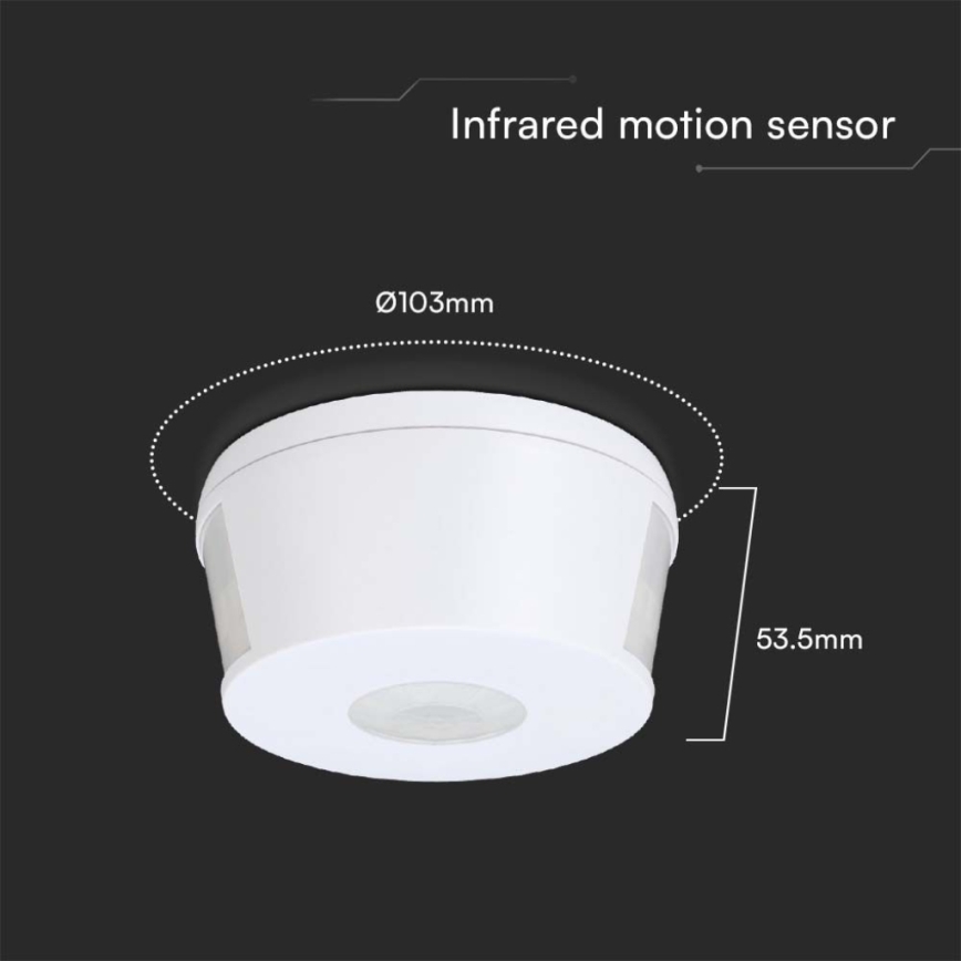Infrared motion sensor 360° 230V white