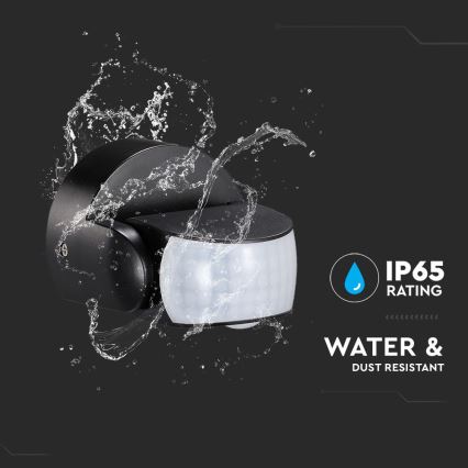 Infrared outdoor motion sensor 180/360° 600W/230V IP65 black