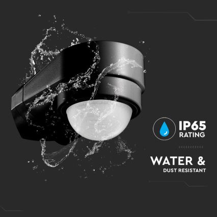 Infrared outdoor motion sensor 240° 600W/230V IP65 black