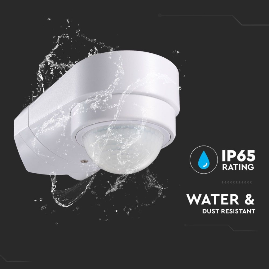 Infrared outdoor motion sensor 240° 600W/230V IP65 white