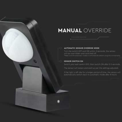 Infrared outdoor motion sensor 360° 1000W/230V IP65 black