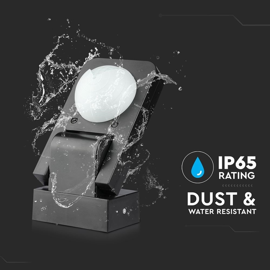 Infrared outdoor motion sensor 360° 1000W/230V IP65 black