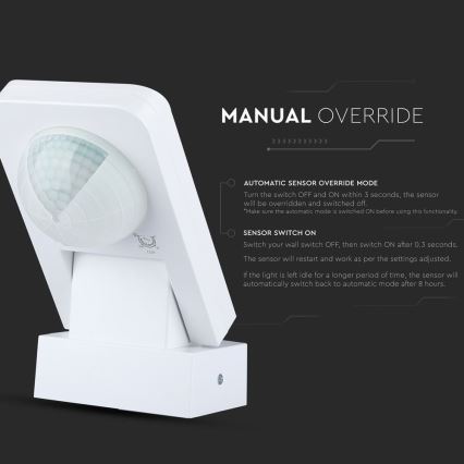 Infrared outdoor motion sensor 360° 1000W/230V IP65 white
