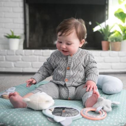 Ingenuity - Baby blanket for playing LOAMY mint/grey