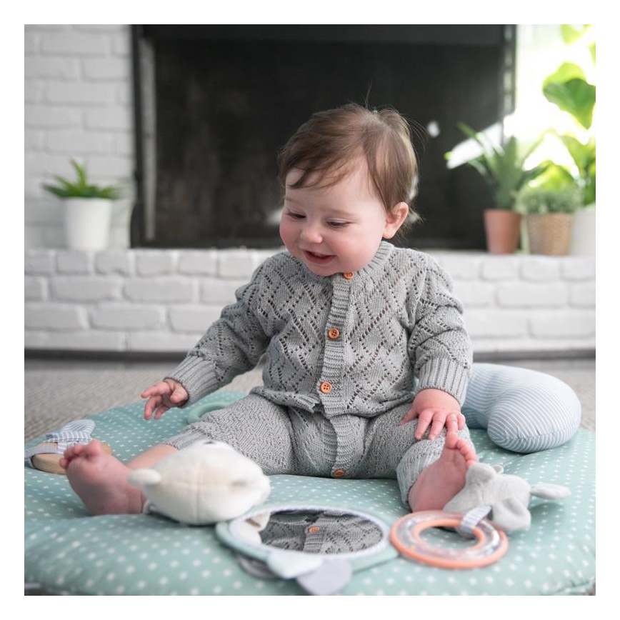 Ingenuity - Baby blanket for playing LOAMY mint/grey