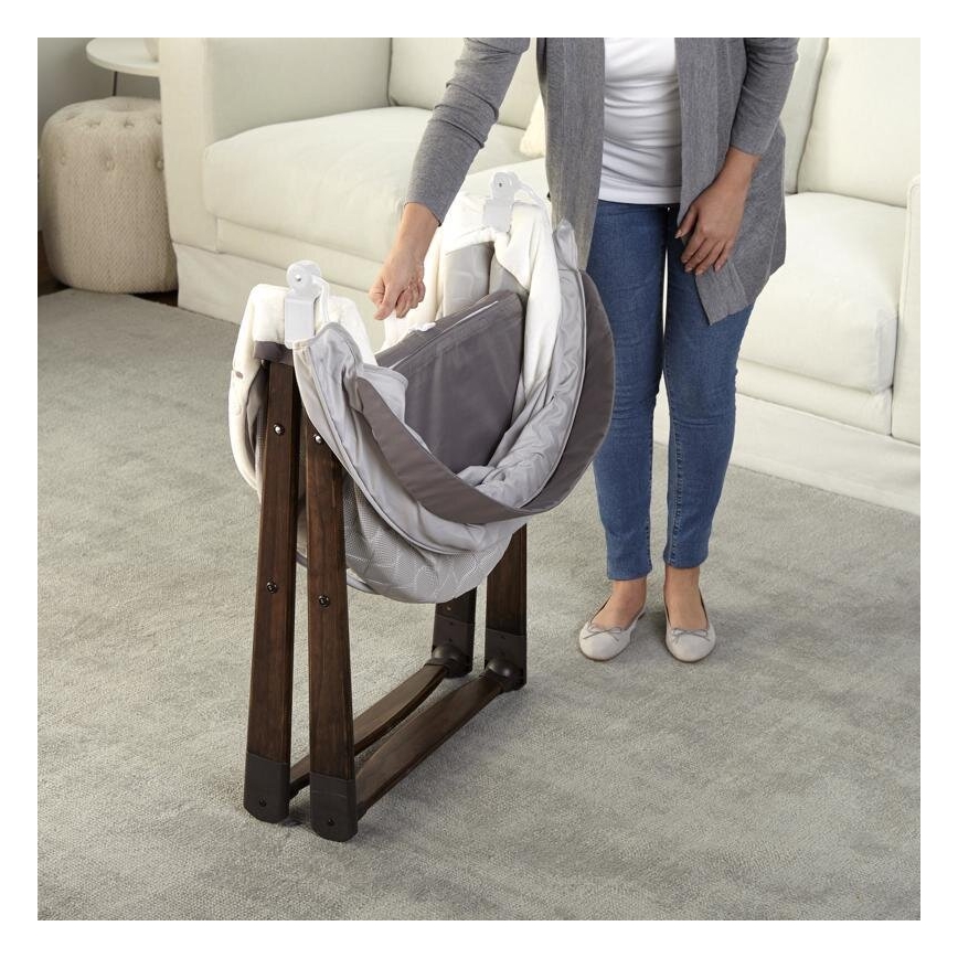 Ingenuity - Baby rocking crib CARRINGTON grey/brown