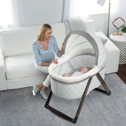 Ingenuity - Baby rocking crib CARRINGTON grey/brown