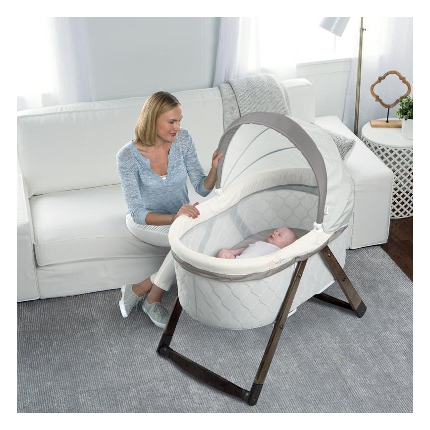 Ingenuity - Baby rocking crib CARRINGTON grey/brown