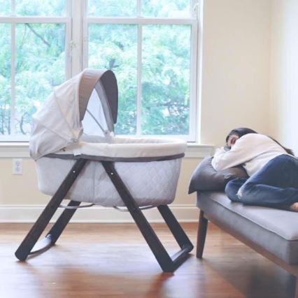 Ingenuity - Baby rocking crib CARRINGTON grey/brown