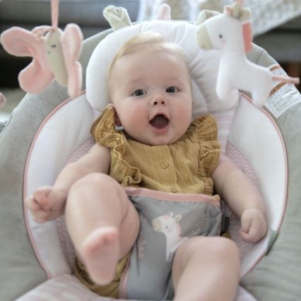 Ingenuity - Baby vibrating lounger with melody FLORA THE UNICORN