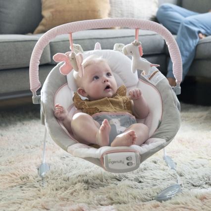 Ingenuity - Baby vibrating lounger with melody FLORA THE UNICORN