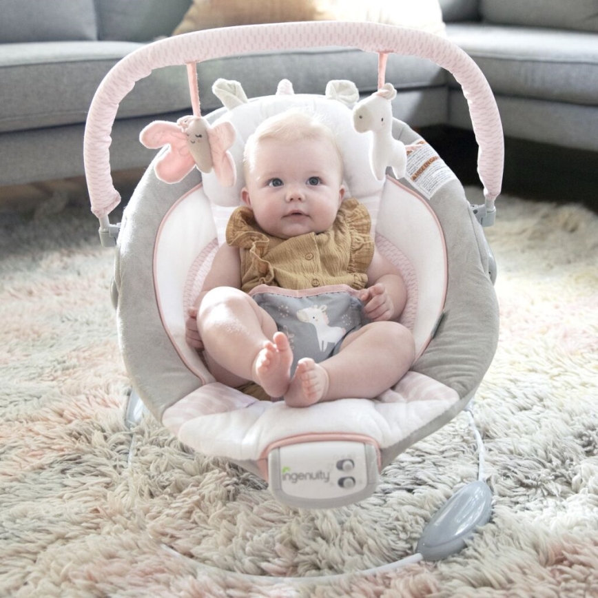 Ingenuity - Baby vibrating lounger with melody FLORA THE UNICORN