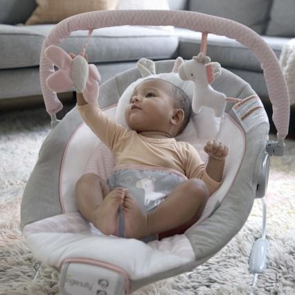 Ingenuity - Baby vibrating lounger with melody FLORA THE UNICORN