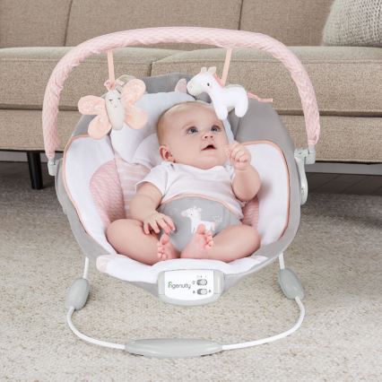 Ingenuity - Baby vibrating lounger with melody FLORA THE UNICORN