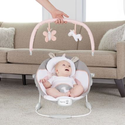 Ingenuity - Baby vibrating lounger with melody FLORA THE UNICORN