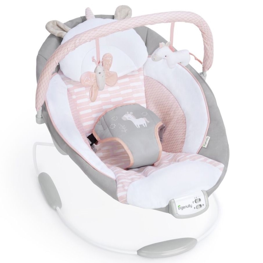 Ingenuity - Baby vibrating lounger with melody FLORA THE UNICORN