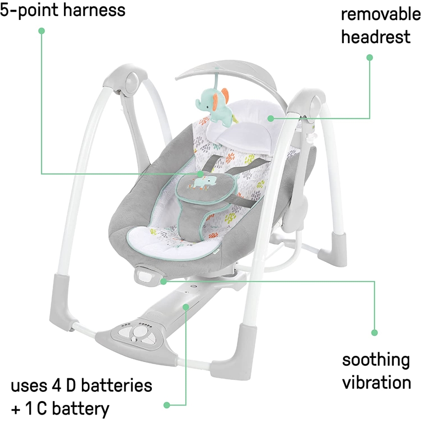 Ingenuity - Baby vibrating swing with melody 2in1 WIMBERLY