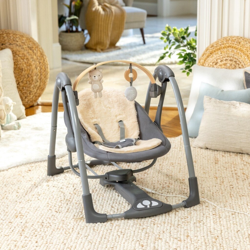 Ingenuity - Baby vibrating swing with melody EVERY SEASON grey