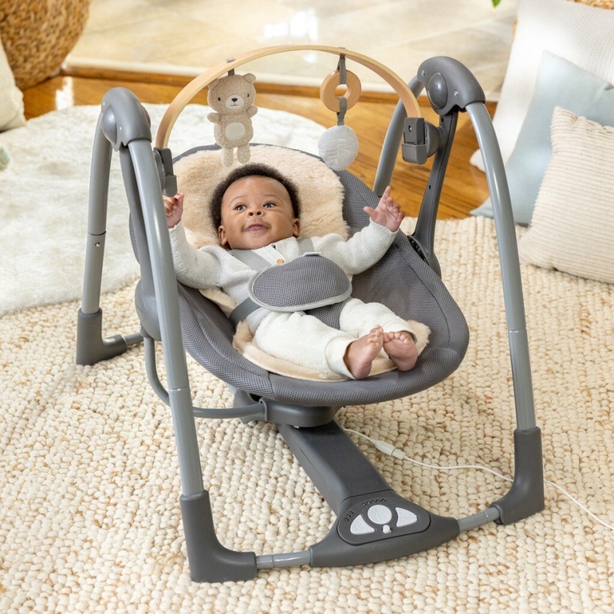 Ingenuity - Baby vibrating swing with melody EVERY SEASON grey
