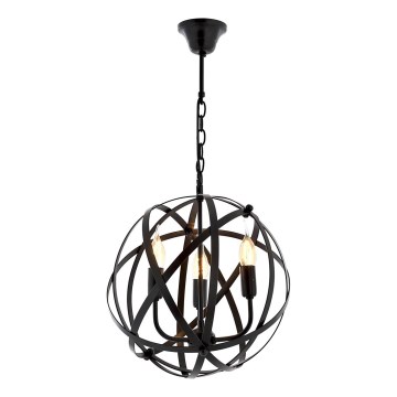 IRONBALL Pendant Lamp 3xE27/40W/230V Black