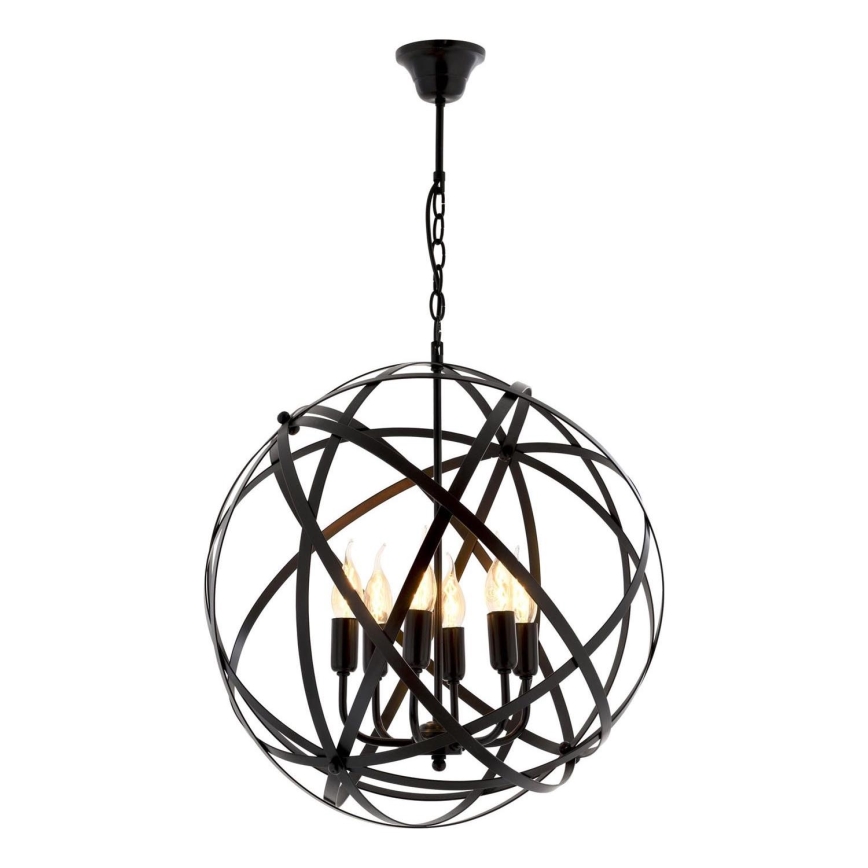 IRONBALL Pendant Light 6xE27/40W/230V Black