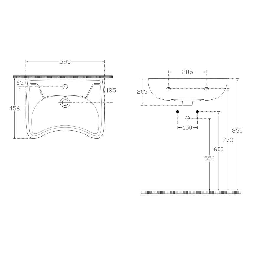 Isvea - Wall-hung washbasin for people with disabilities 45.6x59.5 cm ceramic/white
