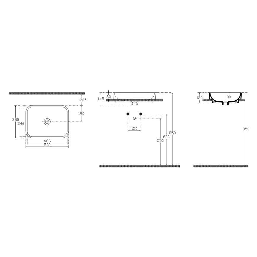 Isvea - AQUA Countertop Basin 50x38 cm ceramic/white