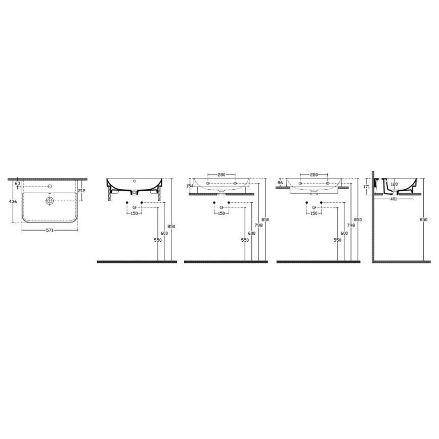 Isvea - Countertop Washbasin SOTT AQUA 57x44 cm ceramic/white