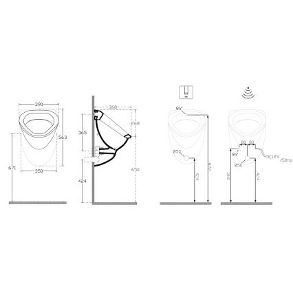 Isvea - DYNASTY Urinal with rear inlet, white