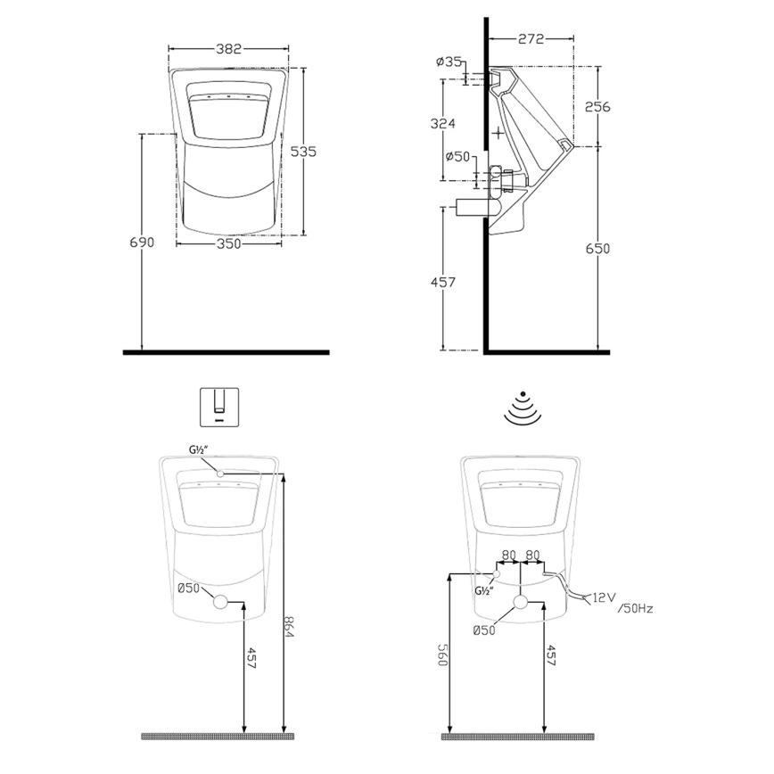 Isvea - PURITY White Urinal