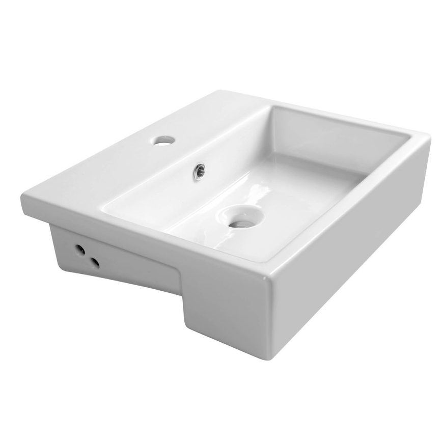 Isvea - Semi-recessed washbasin PURITY 50x42 cm ceramic/white