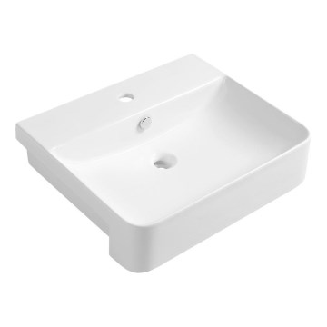 Isvea - SOTT AQUA Semi-Recessed Washbasin 59 x 49 cm, Ceramic/White