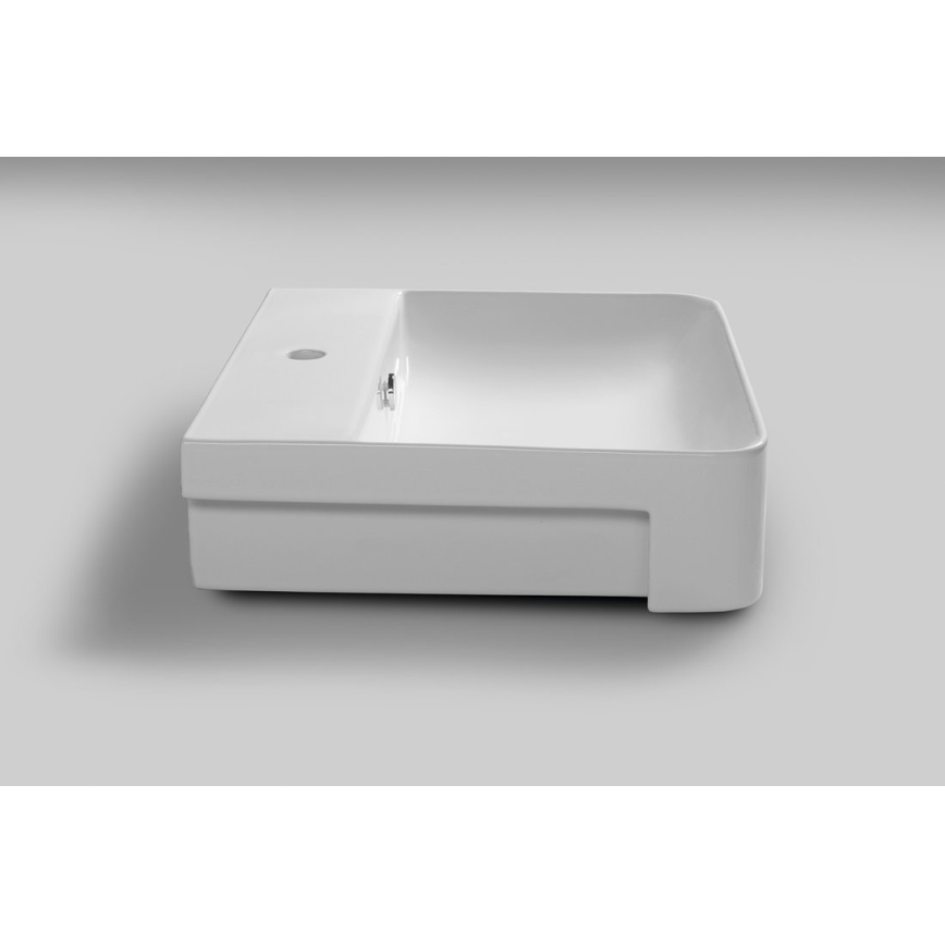 Isvea - SOTT AQUA Semi-Recessed Washbasin 59 x 49 cm, Ceramic/White