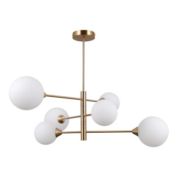 ITALUX - Chandelier on a pole EVORA 6xG9/5W/230V brass