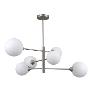 ITALUX - Chandelier on a pole EVORA 6xG9/5W/230V nickel