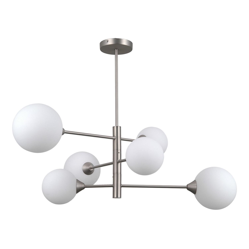 ITALUX - Chandelier on a pole EVORA 6xG9/5W/230V nickel