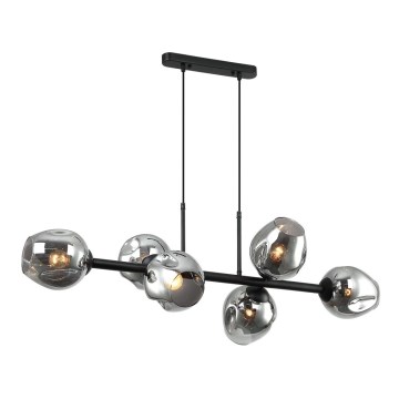 ITALUX - Chandelier on a string BORGO 6xE27/40W/230V black
