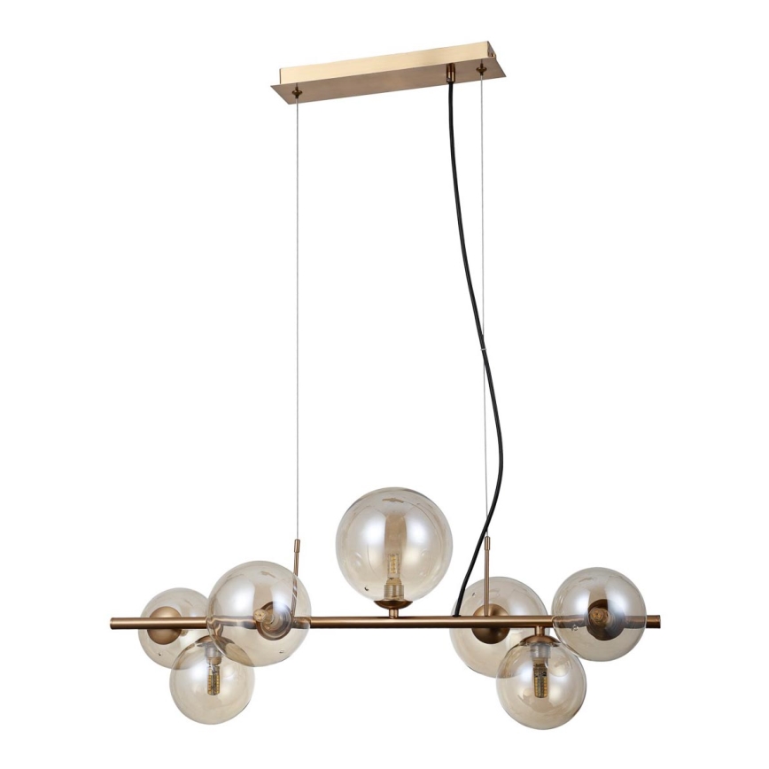 ITALUX - Chandelier on a string CANELLO 7xG9/5W/230V brass