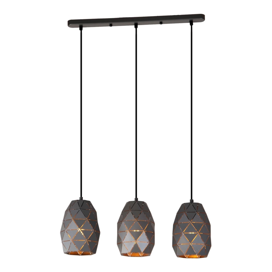 ITALUX - Chandelier on a string HARLEY 3xE27/40W/230V anthracite