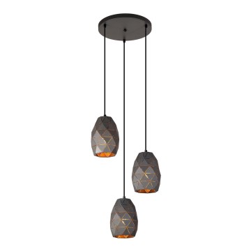 ITALUX - Chandelier on a string HARLEY 3xE27/40W/230V anthracite