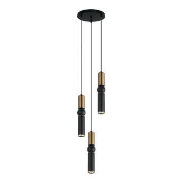 ITALUX - Chandelier on a string ISIDORA 3xGU10/25W/230V black/bronze