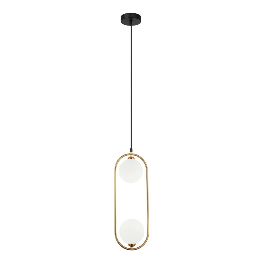 ITALUX - Chandelier on a string LUPUS 2xG9/25W/230V black/gold