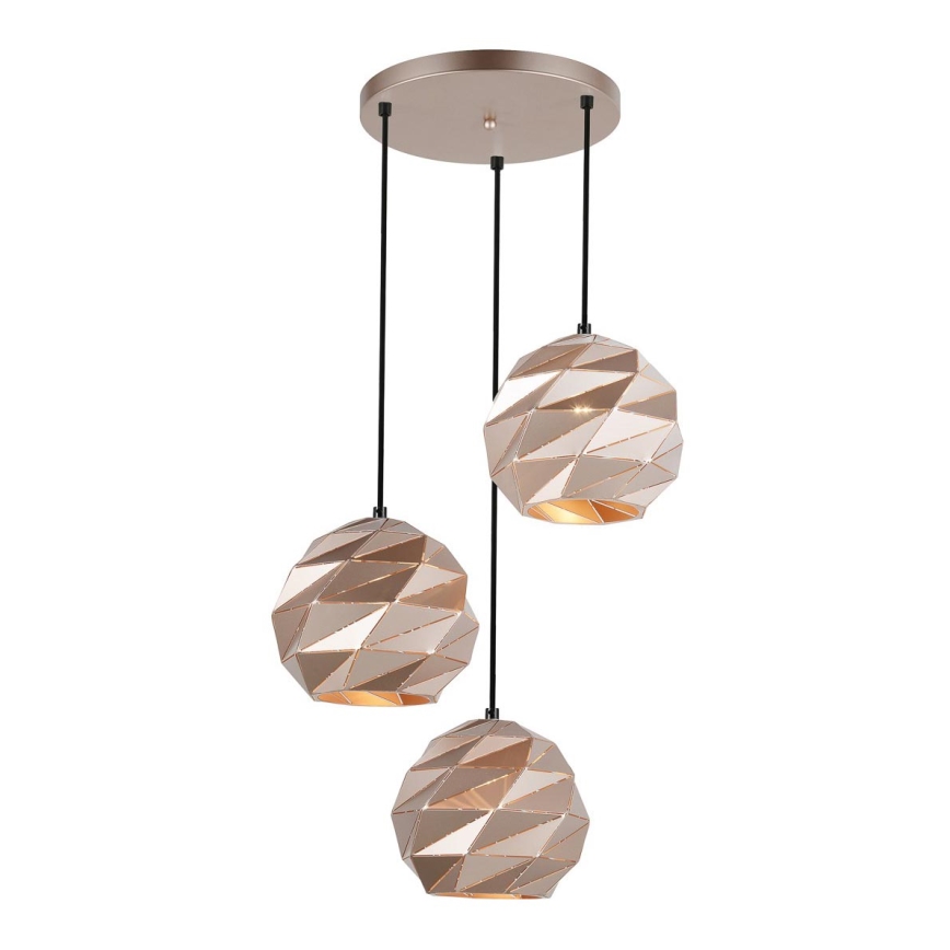 ITALUX - Chandelier on a string PALERMO 3xE27/40W/230V Rose gold