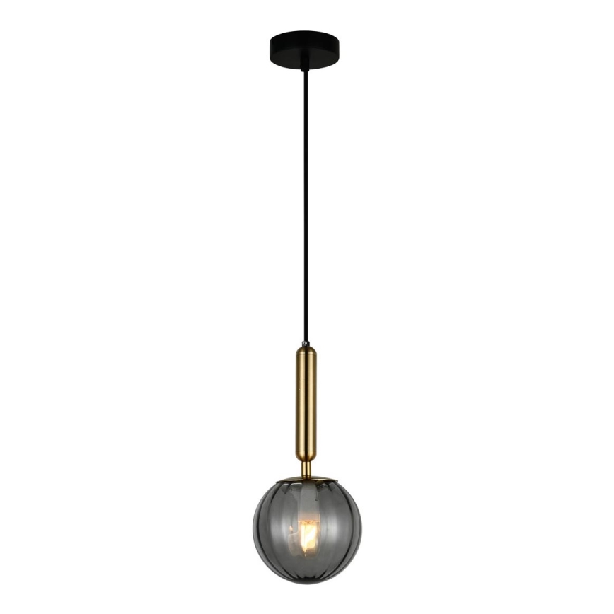 ITALUX - Chandelier on a string RAVENA 1xE27/5W/230V black/brass